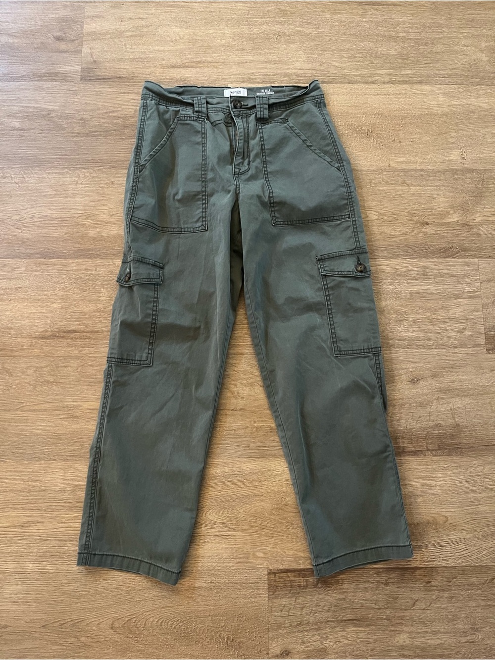 Kensie Jeans The Ella High Rise Straight Cargo Pants Trousers
